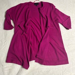 Lane Bryant Open-Front Cardigan - Magenta